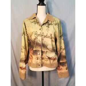 Impulse jacket in gold tones , western, motifs